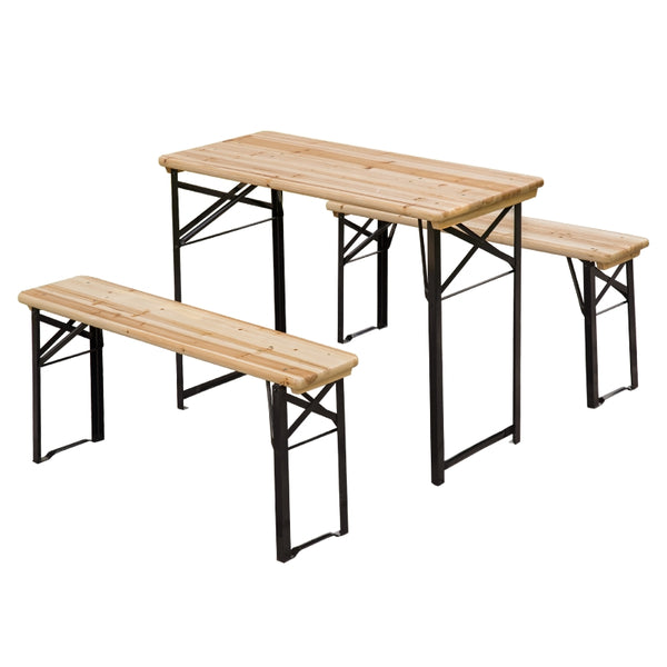 Outsunny Picnic Wooden Table and Bench Set