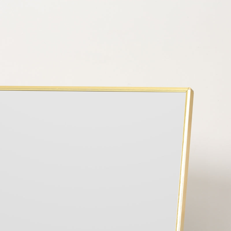 HOMCOM Full Length Mirror Wall-Mounted, 160 x 50 cm Freestanding Rectangle Dressing Mirror for Bedroom, Living Room, Gold Frame