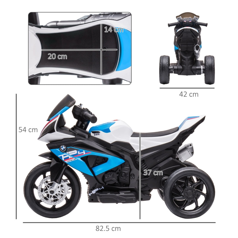 HOMCOM Licensed BMW HP4 Kids Electric Motorbike Ride-On Toy 3-Wheels 6V Battery Powered Motorcycle with Music for Girls Boy 18 - 60 Months, Blue