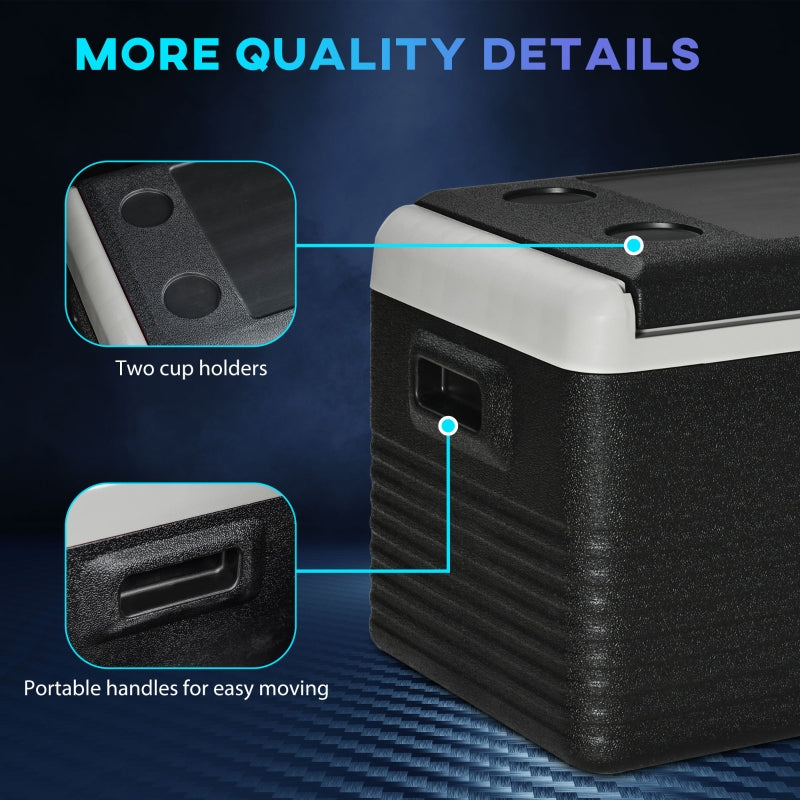 Outsunny 30L Car Refrigerator, Portable Compressor Car Fridge Freezer, Electric Cooler Box with 12/24V DC and 110-240V AC for Picnic, Down to -20℃