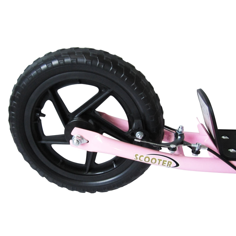 HOMCOM Teen Push Scooter Kids Children Stunt Scooter Bike Bicycle Ride On 12" EVA Tyres, Pink