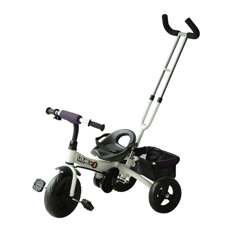 HOMCOM Baby Tricycle W/Handle-White/Purple