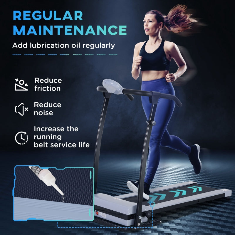 HOMCOM Foldable Walking Treadmill, Aerobic Exercise Machine w/ LED Display, for Home, Office, Fitness Studio