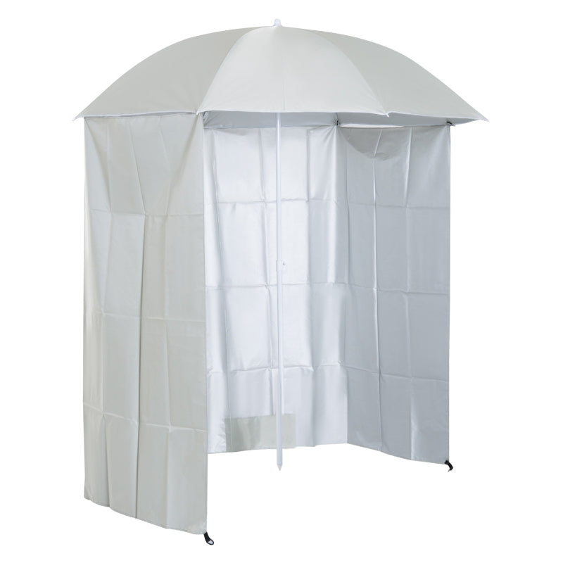 Outsunny 2.2M Fishing Umbrella Parasol W/ Side-Cream White