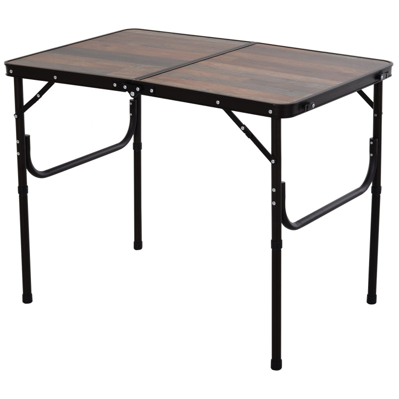 Outsunny 3ft Height Adjustable MDF Folding Camping Table 