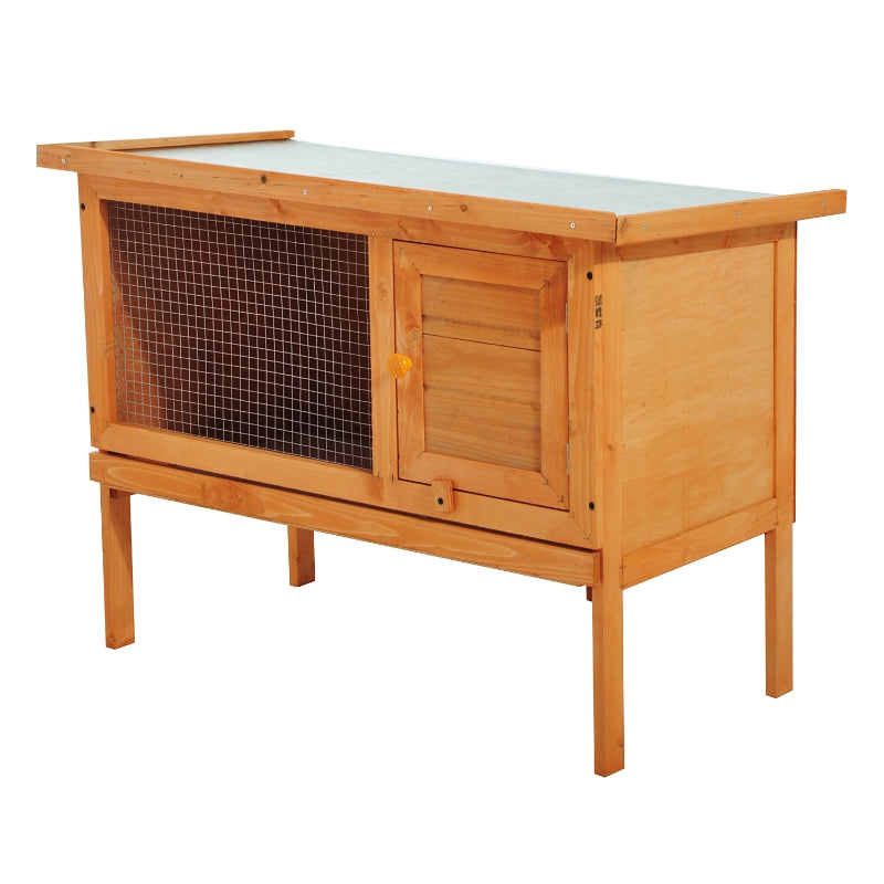 Pawhut Rabbit Hutch,90Lx45Wx65H cm-Fir Wood