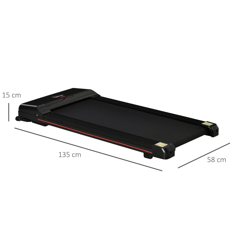 HOMCOM Indoor Walking Treadmill Exercise Walking Pad Machine for Home, Office, Fitness Studio, Training Room 1-6km/h Aerobic w/Remote Control, Black