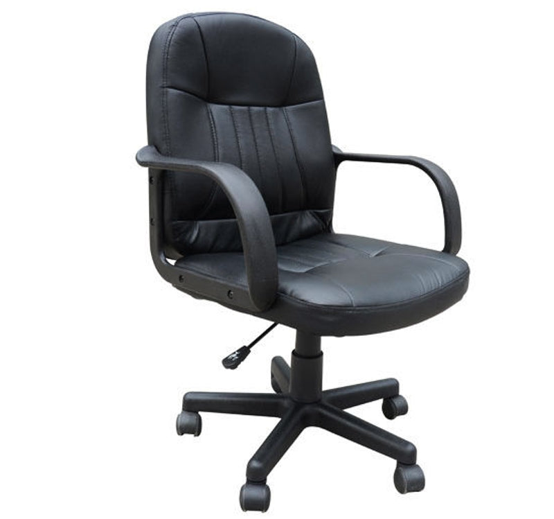 HOMCOM Swivel Executive Office Chair PU Leather Computer Desk Chair Office Furniture Gaming Seater - Black