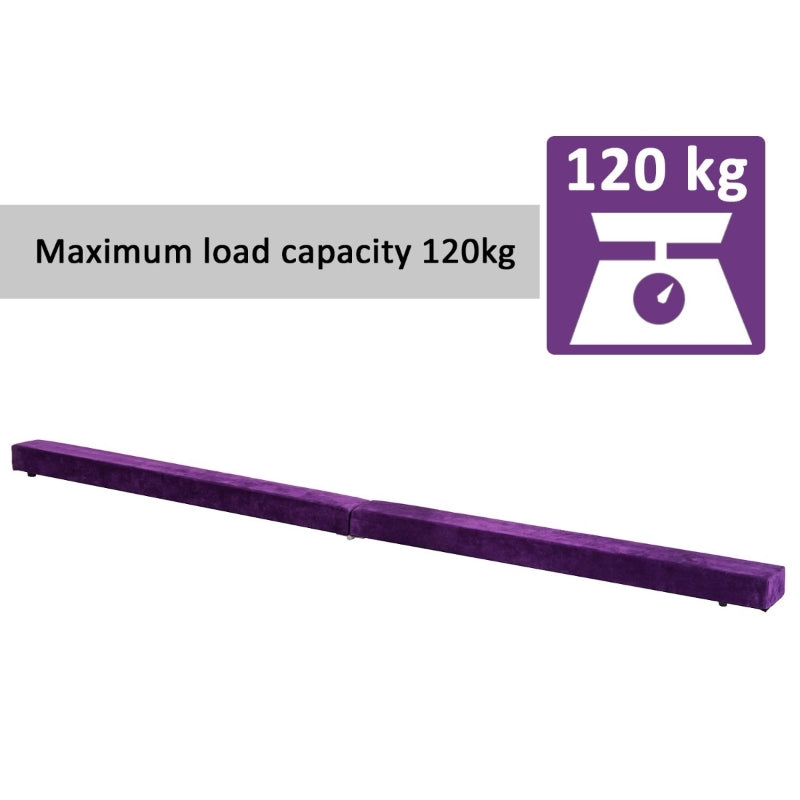 HOMCOM Balance Beam Trainer, 2.4 m-Purple