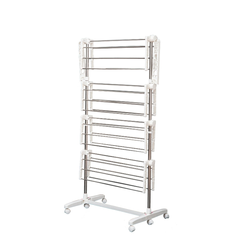 HOMCOM Folding Cloth Rail Adjustable Garment Rack With Wheels (4 Layer)