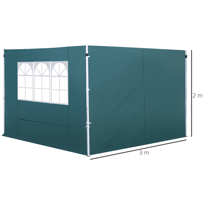 Outsunny 3m Gazebo Exchangeable Side Panel-Green