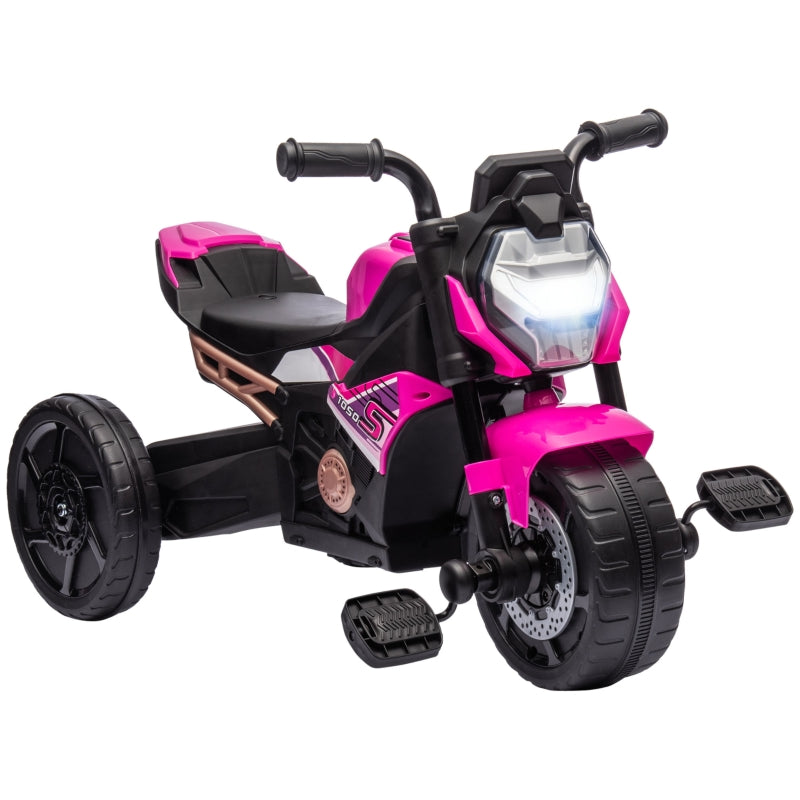 AIYAPLAY Motorcycle Design 3 in 1 Toddler Trike, Sliding Car, Balance Bike with Headlight, Music, Horn, Pink