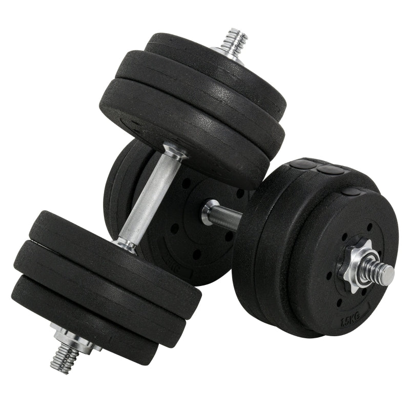 Dumbbells Set Hand Weight 30KG Adjustable Barbell Weight Lifting Equipment by HOMCOM