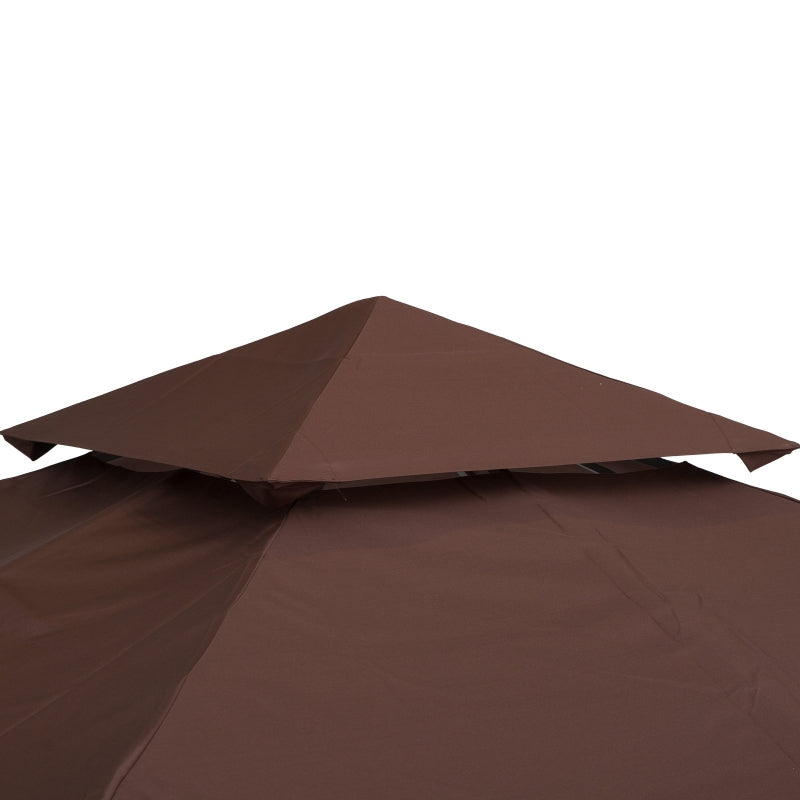 Outsunny 3 x 3(m) Gazebo Replacement Canopies Replacement Cover Spare Part Coffee (TOP ONLY)