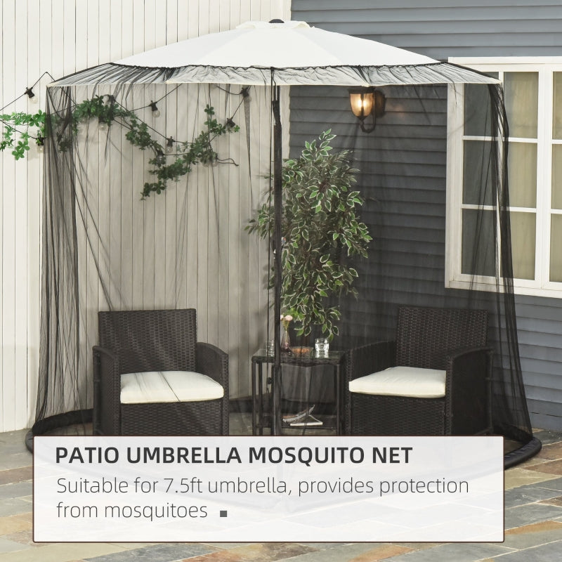 Outsunny 2.3m Umbrella Table Screen Outdoor Patio Cover Mosquito Insect Net Zipped Door