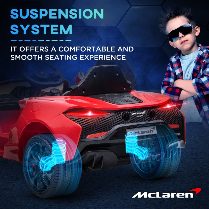 HOMCOM Mclaren Licensed Kids Electric Ride on Car with Butterfly Doors, 12V Powered Electric Car with Remote Control, Horn, Headlights, MP3