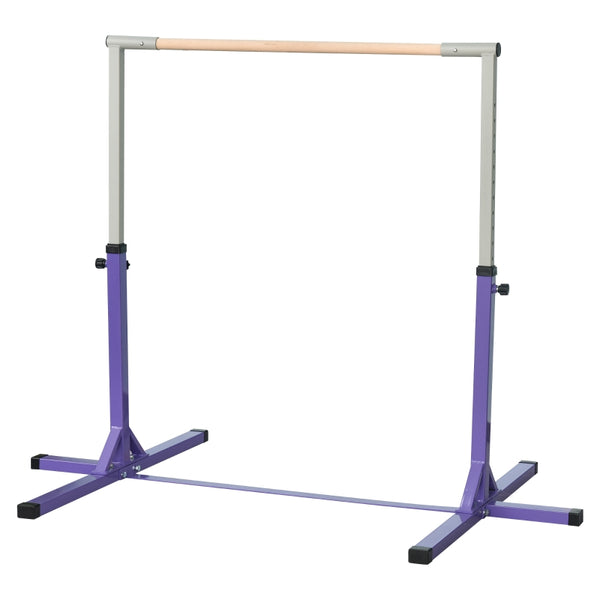 HOMCOM Steel Frame Adjustable Horizonal Gymnastics Bar For Kids Home Gym Training Children Junior Kip High Bar Fitness Purple