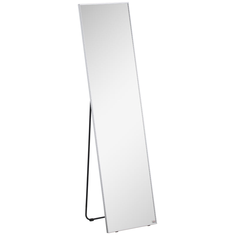 HOMCOM Full Length Mirror Wall-Mounted, 160 x 40 cm Freestanding Rectangle Dressing Mirror for Bedroom, Living Room, Black Frame