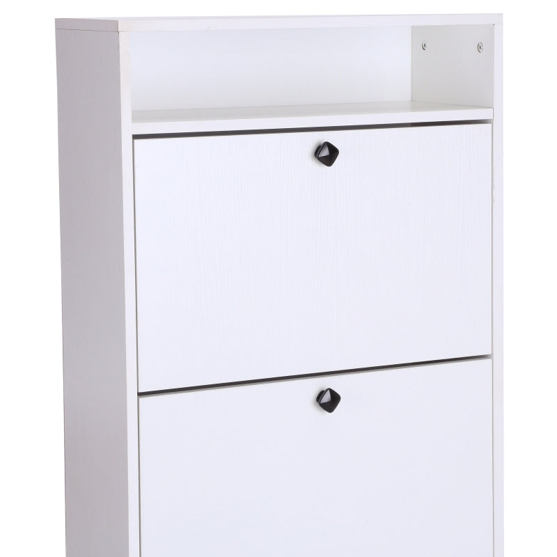 HOMCOM Shoe Storage Cabinet With 3 Drawers, Chipboard-White