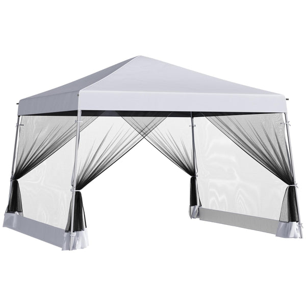 Outsunny 3.6m x 3.6m Pop Up Steel Frame Garden Gazebo White