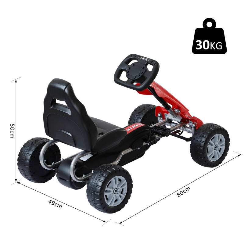 HOMCOM Kids Children Pedal Go Kart Ride On Car Toys Scooter Black & Red