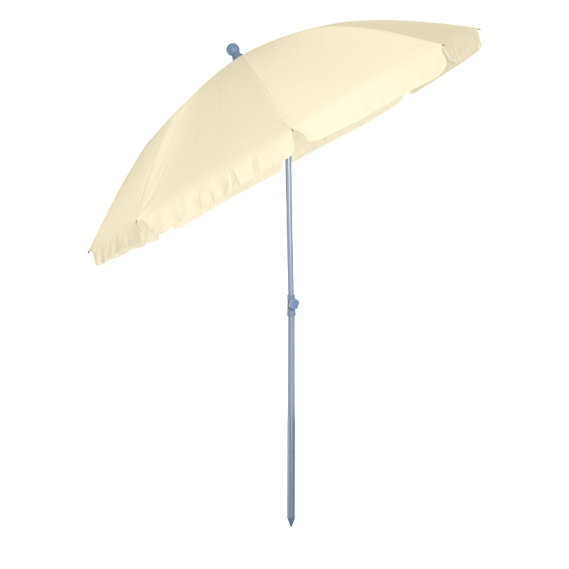 Outsunny 2.2M Tilt Beach Umbrella Parasol-Cream White