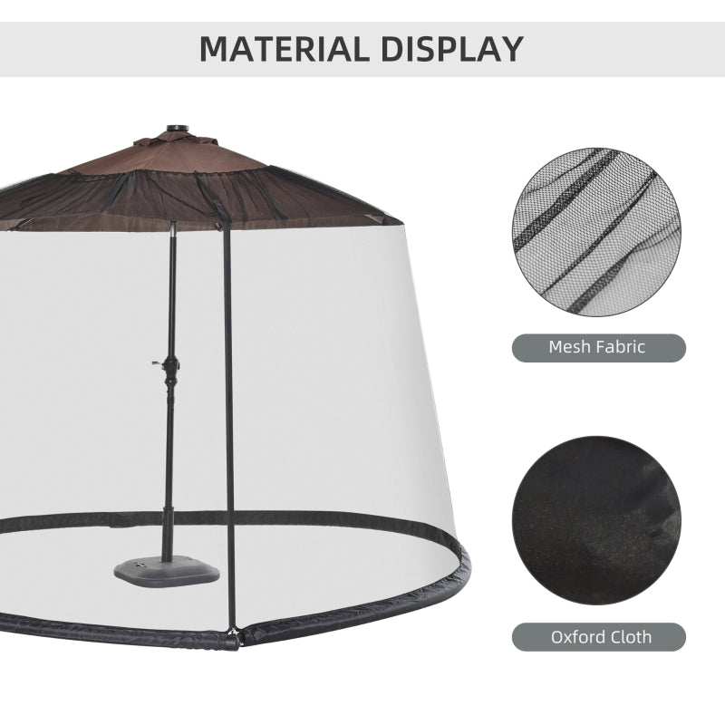 Outsunny 2.3m Umbrella Table Screen Outdoor Patio Cover Mosquito Insect Net Zipped Door