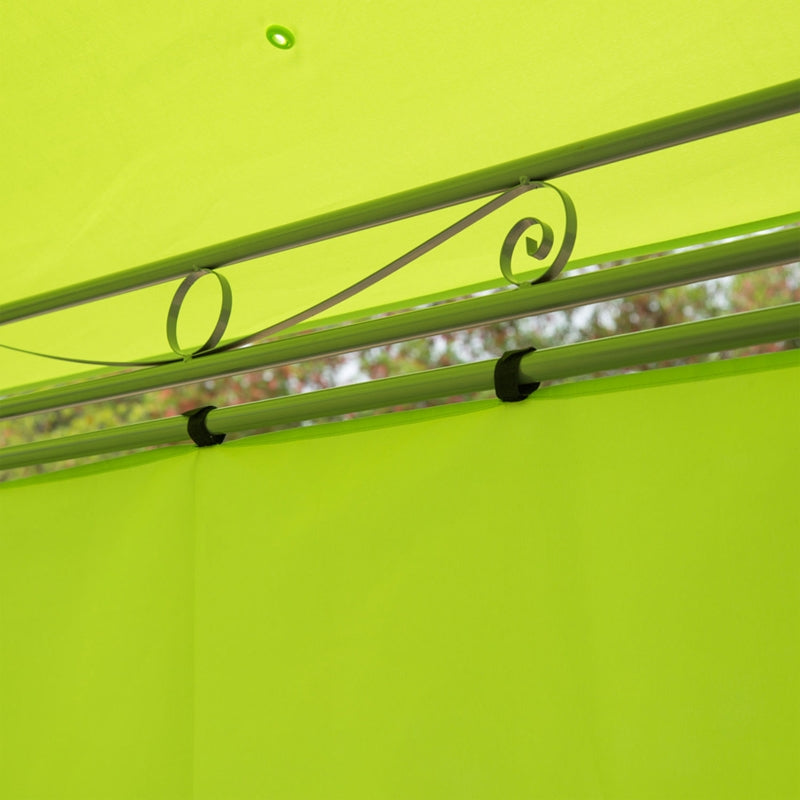 Outsunny 3m x3m Garden Metal Gazebo-Lemon Green