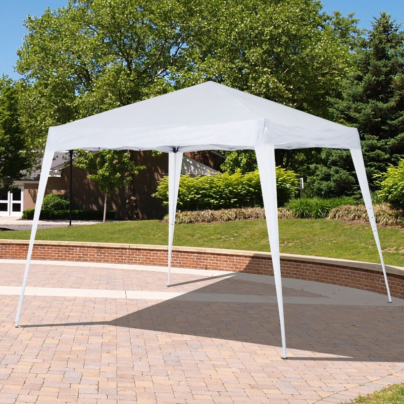 Outsunny 3 x 3 m Canopy Tent Slant Leg Pop Up Gazebo w/ Carry Bag, Height Adjustable Party Tent Instant Event Shelter for Garden, Patio, White