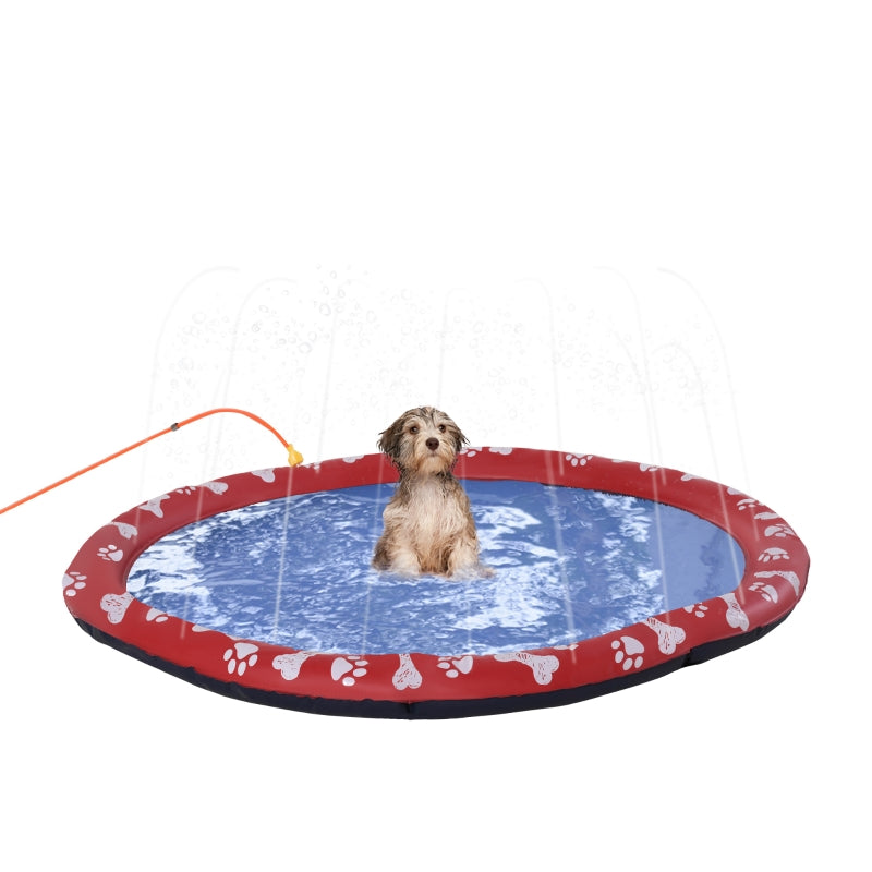 PawHut Splash Pad Sprinkler Mat for Pets Dog Bath Pool Water Game Mat Outdoor