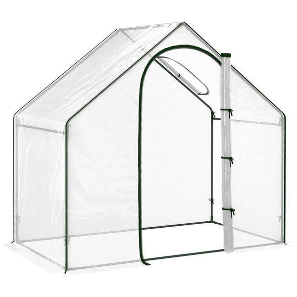 Outsunny Walk In PVC Greenhouse Garden Outdoor Flower Planter Steel Frame w/Zipped Door 180 x 100 x 168CM