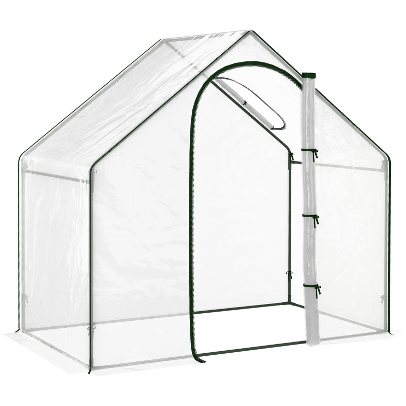 Outsunny Walk In PVC Greenhouse Garden Outdoor Flower Planter Steel Frame w/Zipped Door 180 x 100 x 168CM