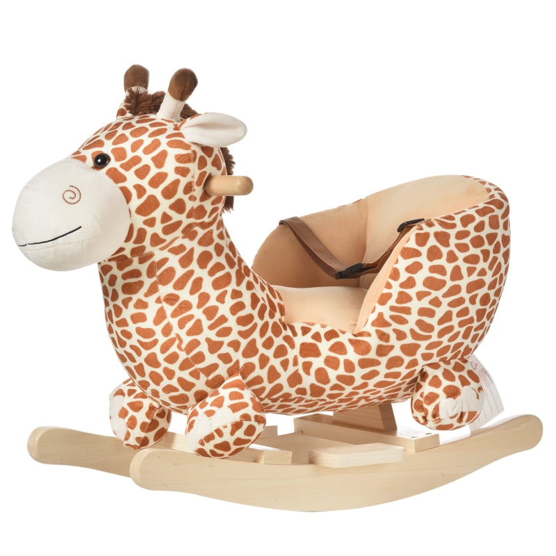 HOMCOM Kids Rocking Horse Toys Giraffe Seat w/ Sound Toddlers Baby Toy-Giraffe 