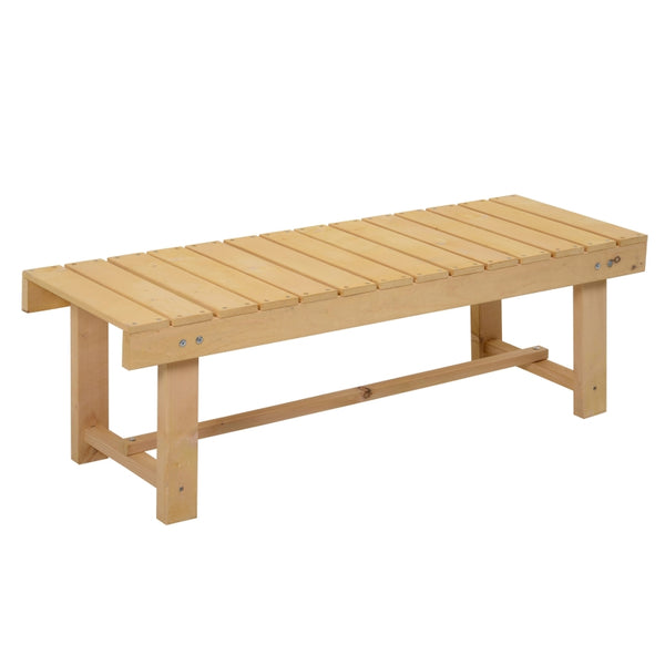 Outsunny 2-seater Outdoor Indoor Garden Wooden Bench Patio Loveseat Fir 110L x 38W x 35H cm Natural