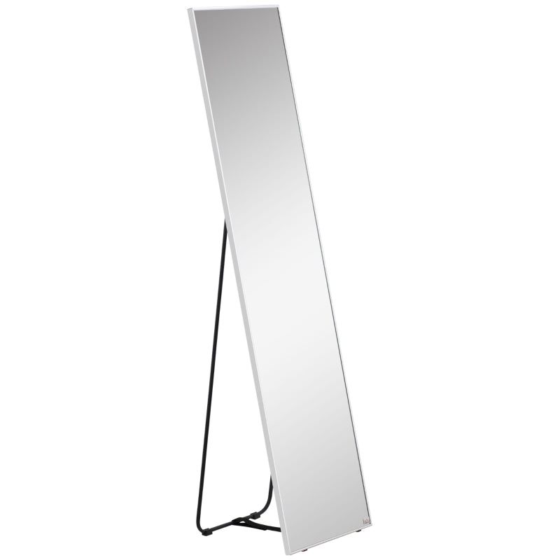 HOMCOM Full Length Mirror Wall-Mounted, 160 x 40 cm Freestanding Rectangle Dressing Mirror for Bedroom, Living Room, Black Frame