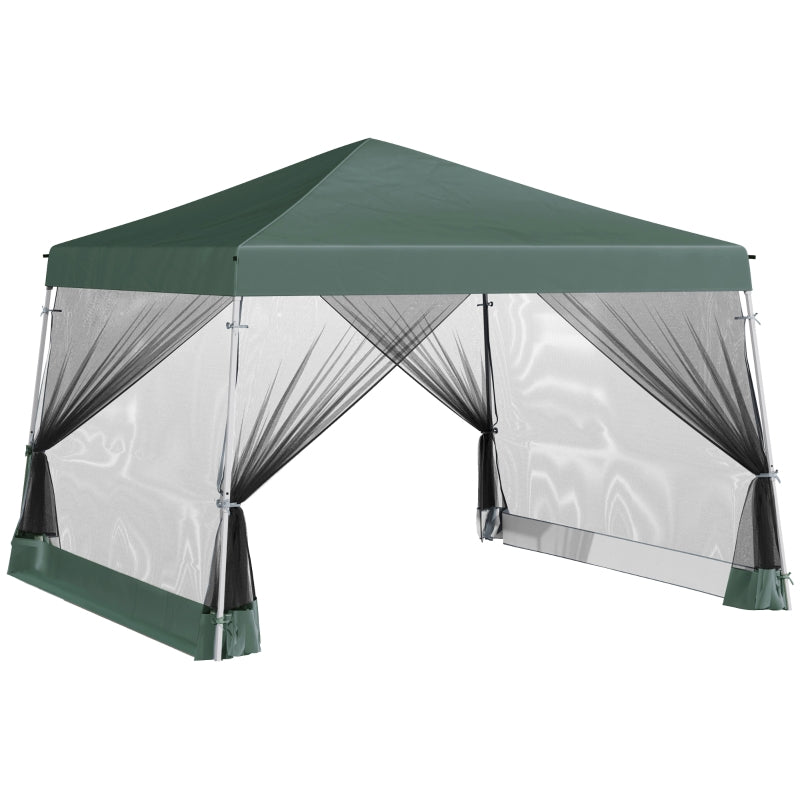 Outsunny 3.6m x 3.6m Pop Up Steel Frame Garden Gazebo Green