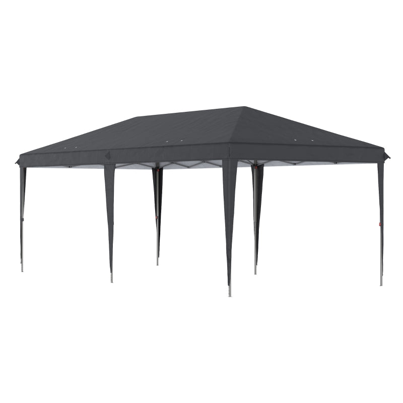 Outsunny 3 x 6 m Pop Up Gazebo, Foldable Canopy Tent, Height Adjustable Wedding Awning Canopy w/ Carrying Bag, Black