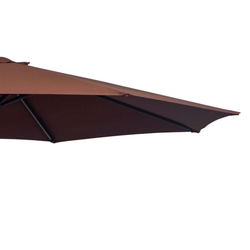 Outsunny 3 m Hanging Umbrella Parasol-Coffee