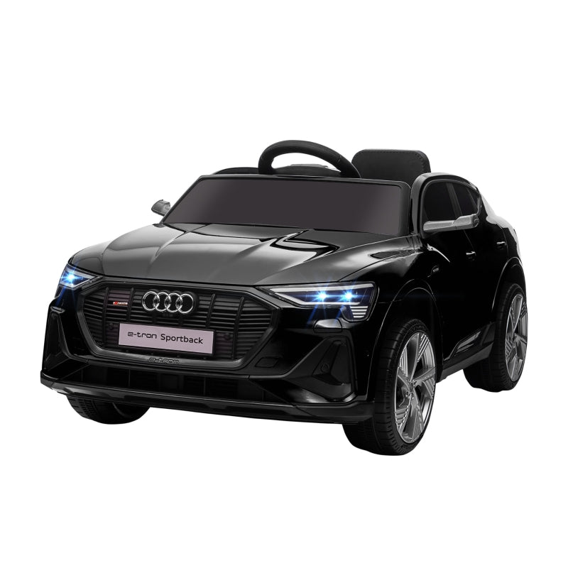 HOMCOM Kids Electric Ride-On Sports Car, 12V Two Motors Battery Powered Toy w/ Remote Control, Lights, Music, Horn - Black