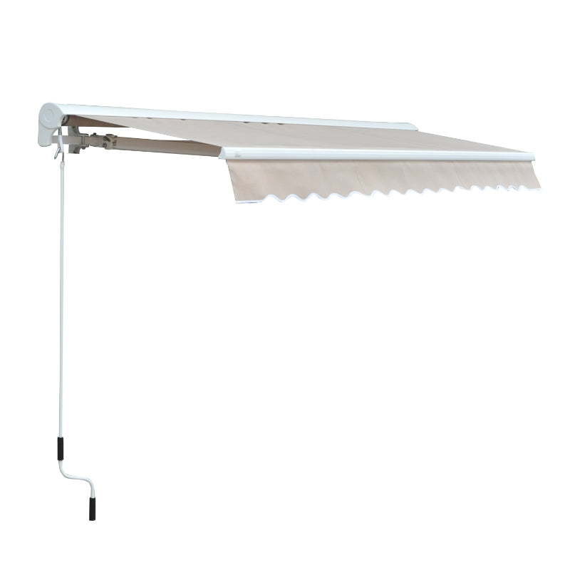 Outsunny 3.5Lx2.5M Retractable Awning-Cream White