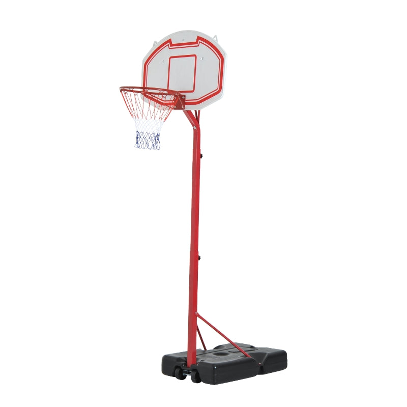 HOMCOM Steel Basketball Stand Height Adjustable Hoop Backboard Red