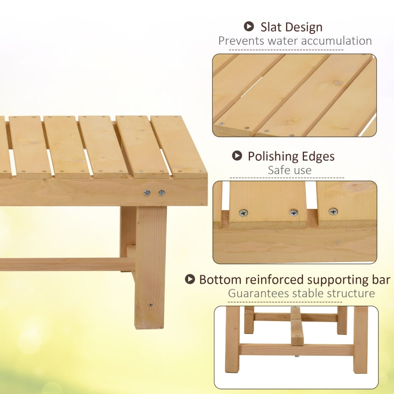 Outsunny 2-seater Outdoor Indoor Garden Wooden Bench Patio Loveseat Fir 110L x 38W cm (3pc)