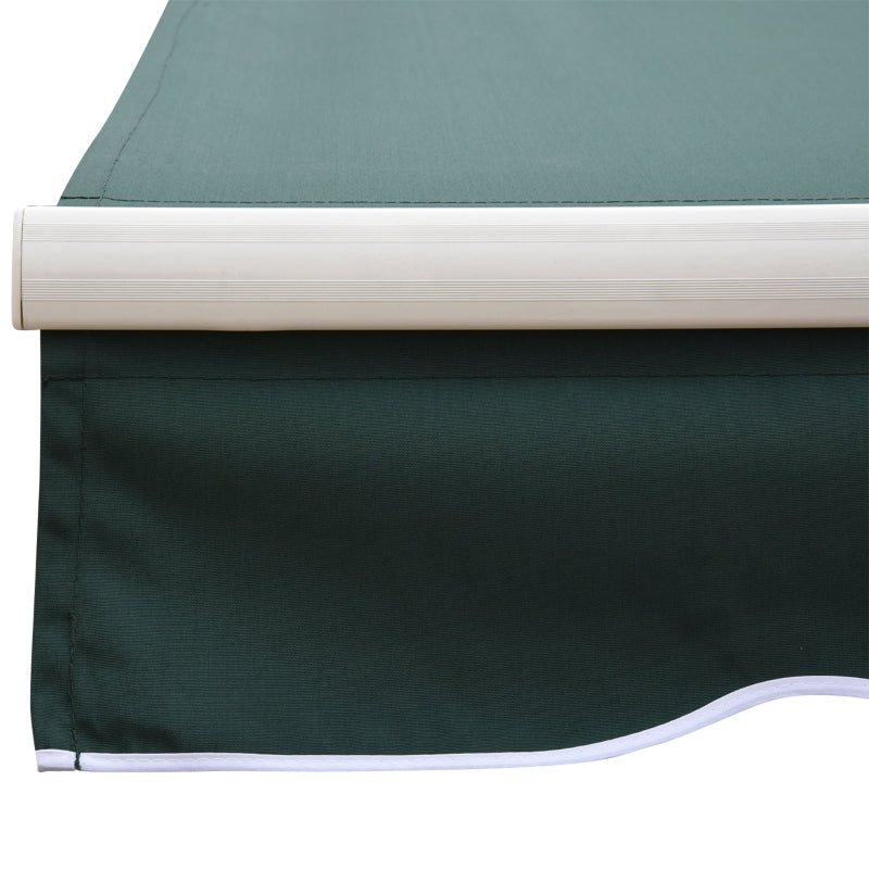 Outsunny 2.5m x 2m Garden Patio Manual Awning Canopy Sun Shade Shelter Retractable with Winding Handle Green