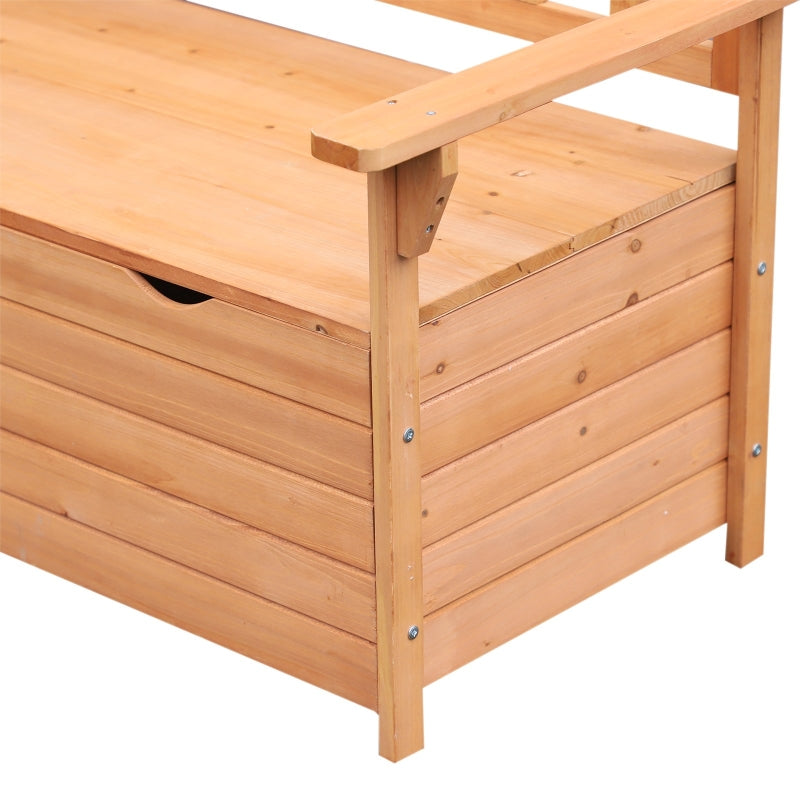 Outsunny Outdoor Garden Storage Bench Patio Box All Weather Deck Fir Wood Solid Seating