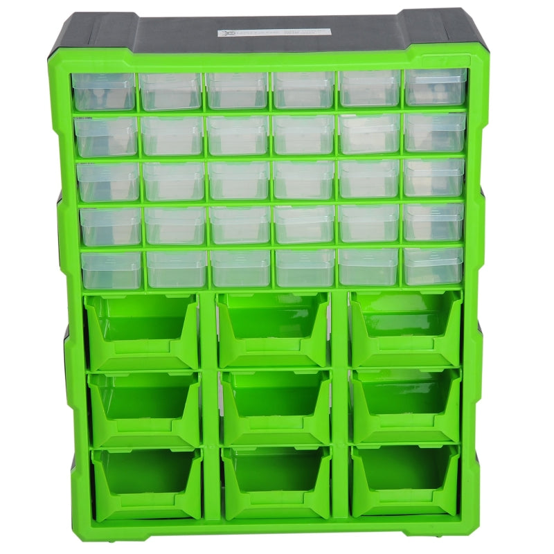 DURHAND 39 Drawer Storage Cabinets, 38Lx16Dx47.5H cm, Plastic-Green