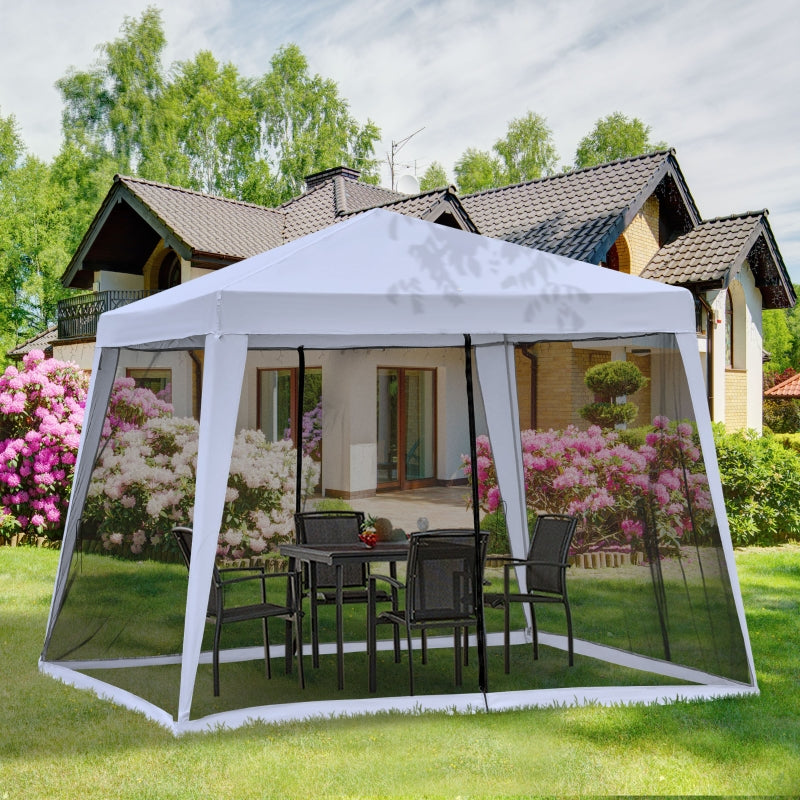 Outsunny 3 x 3 meter Outdoor Garden Gazebo Canopy Tent Sun Shade Event Shelter with Mesh Screen Side Walls Grey