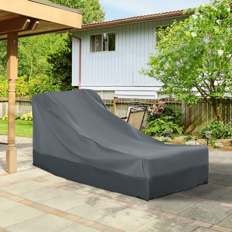 Outsunny Rectangular Patio Furniture Cover for Chairs Water UV Resistant Protection 600D Oxford Fabric Rattan Lounge Clean Cover, 200 x 86 x 82cm