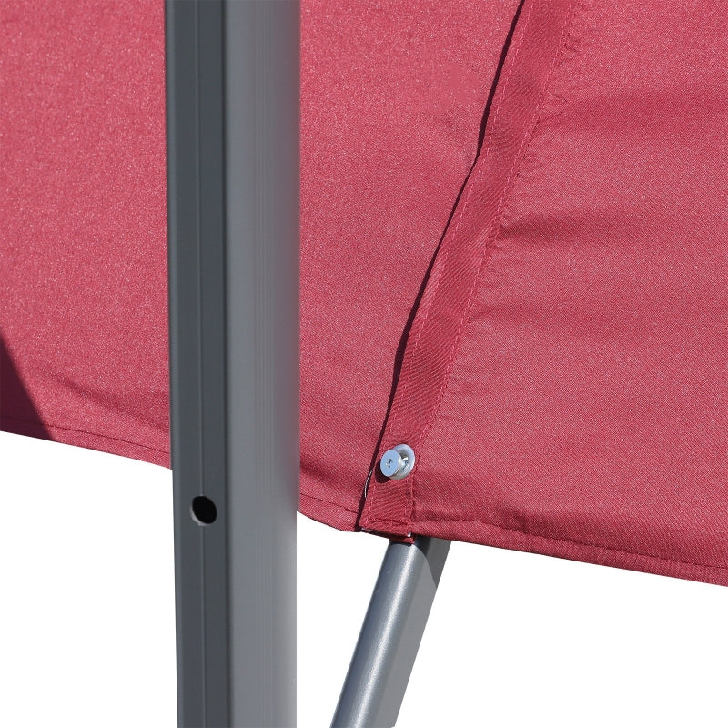 Outsunny 2.5 x 2.5m Cantilever Paraso Patio Offset l Umbrella Hanging Sun Shade Canopy Shelter 360° Rotation with Cross Base - Red