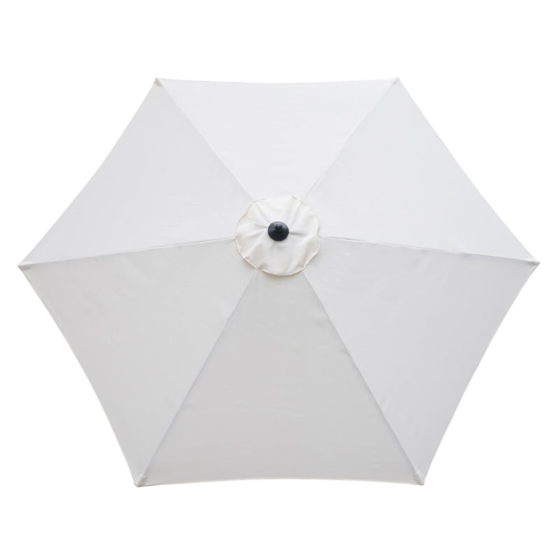 Outsunny 2.8m Garden Parasol Umbrella, Round Outdoor Market Table Umbrella, Parasol Patio Umbrella, 6 Ribs Manual Push, Sun Shade Canopy, Off-White