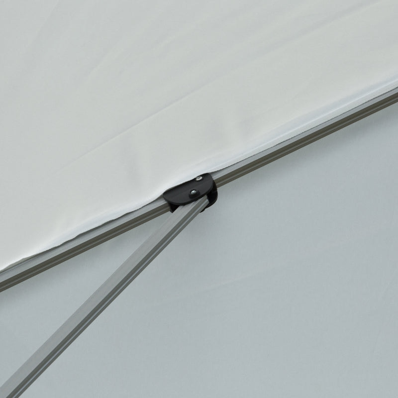 Outsunny 3m Cantilever Roma Parasol Aluminium Frame 360 Rotation Hanging Parasol with/ Cross Base White